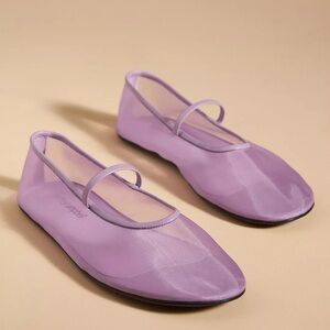 NIB Anthropologie Jeffrey Campbell Swan-Lake Mesh Flats  Lilac Women’s Size 7